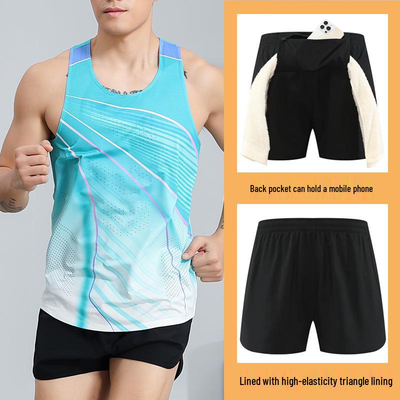 Unisex Quick-Dry Track & Field Running Vest Set for Marathon, PE Tests, Competitions & Training
