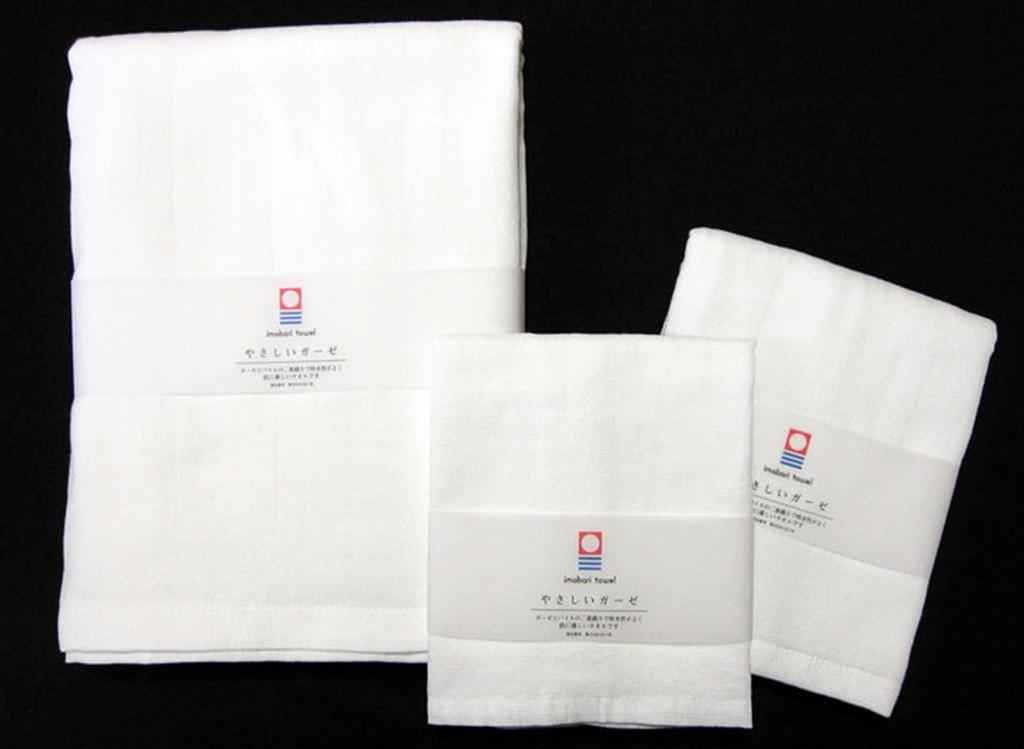 Maruyama Towel Imabari Towel Hand Gentle 34 x 36 cm Towel, Gauze, Washable, Absorbent, Quick-Drying, White, Approx.