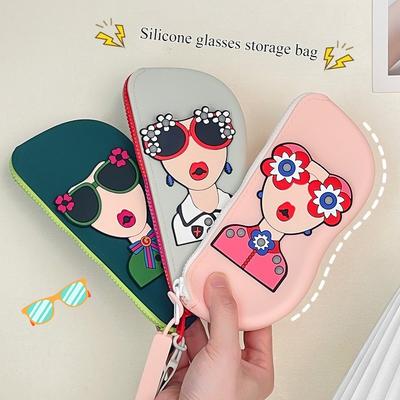 Portable Dust-proof Soft Silicone Glasses Bag, Sunglasses Storage Bag, Can Be Hung To Prevent Loss of Glasses Case,Perfect Gift