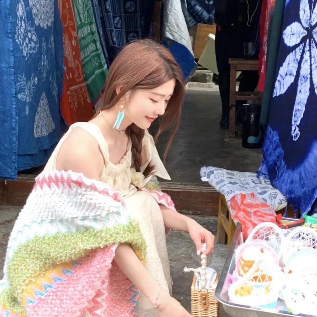 Exotischer Retro-Patchwork-Schal