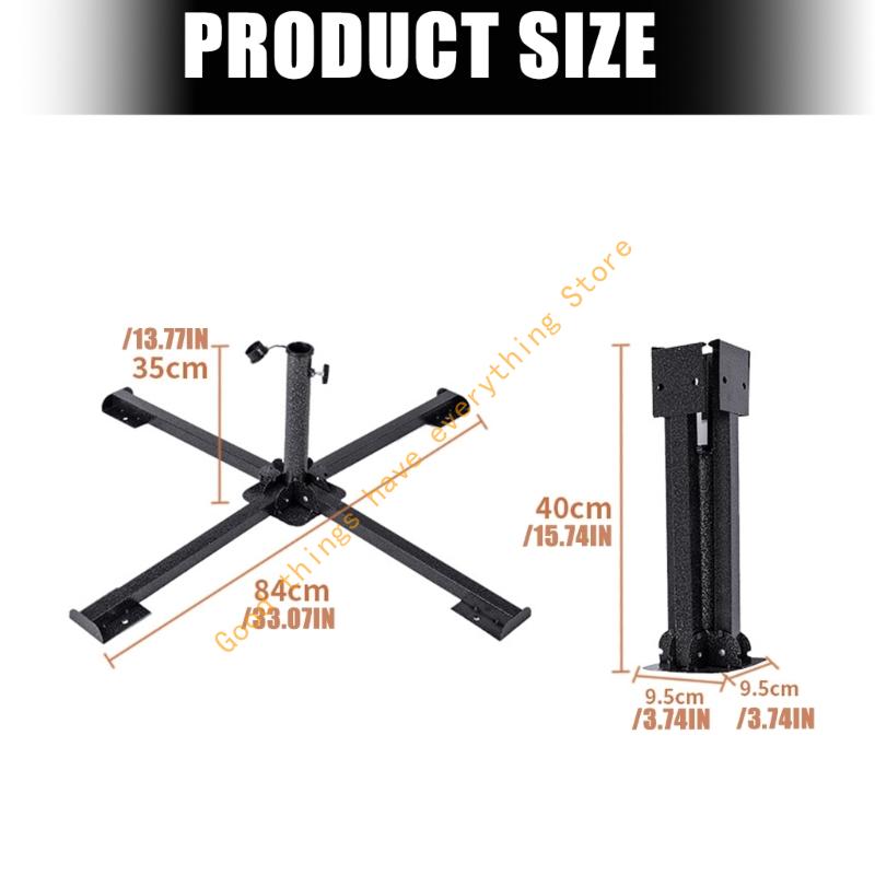 Wide Canopies Garden Umbrellas Base Weatherproofed Sun Shelter With Stabilizing Steel Crosses for Patios And BBQ 55KF