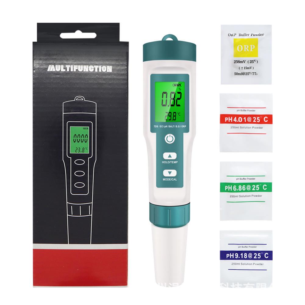 Seven-in-One Portable Water Quality Test Pen: PH, TDS, EC, Salinity, SG, ORP, Temperature
