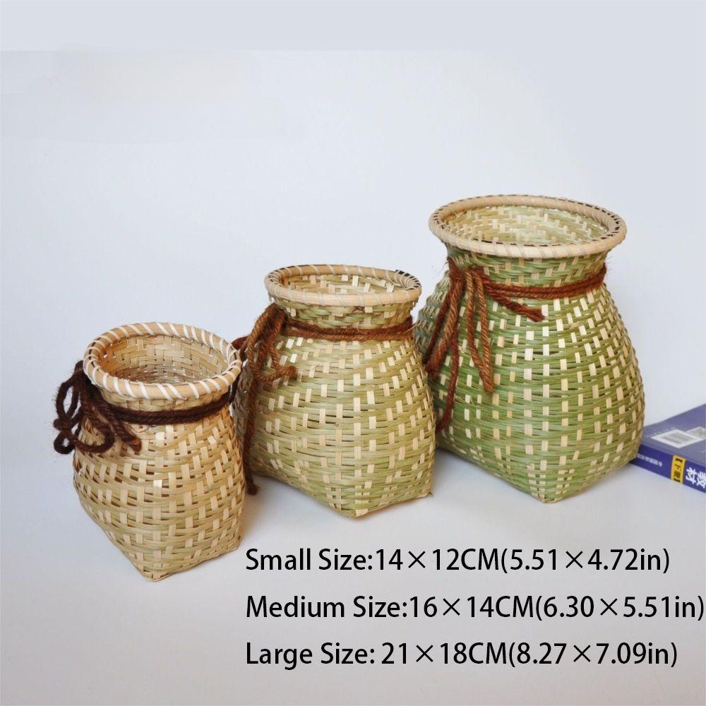 Lightweight Wicker Rattan Baskets Round Handmade Woven Storage Container Farmhouse