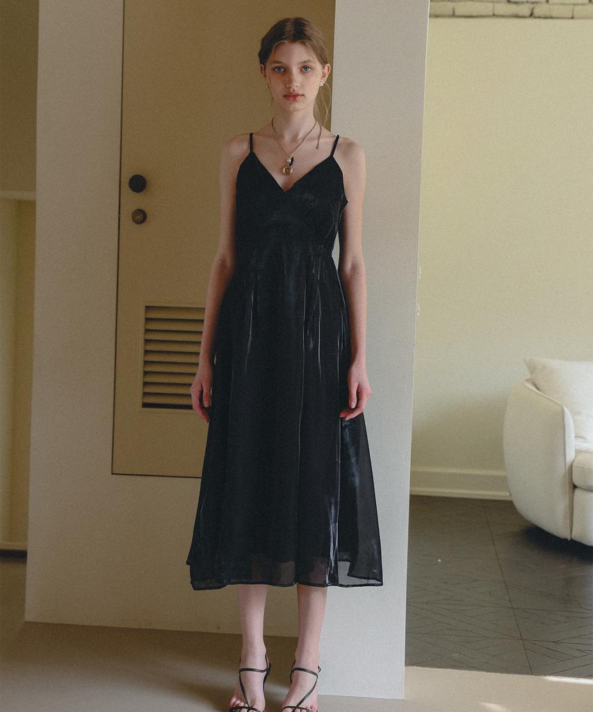 Hypernet Organza Suspender Dress_Black