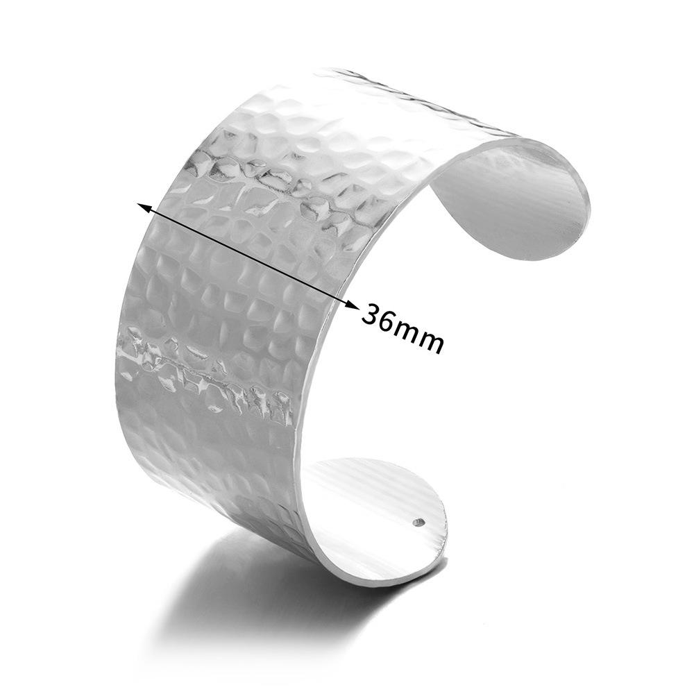 Classic Wide Cuff Bangles Bracelet for Women Punk Geometric Metal Large Bracelets Stainless Steel Hand Ornament Jewelry Gift