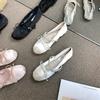Bailarinas Zapatos de mujer Satin Summer Shoes Round Toe Ballerines Bow Buckle Pink Elegantes Women Ballet Flats