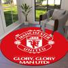 Manchester United F Round Area Rug,Carpet Rug for Living Room Bedroom Sofa Playroom Decor,Non-slip Floor Mat