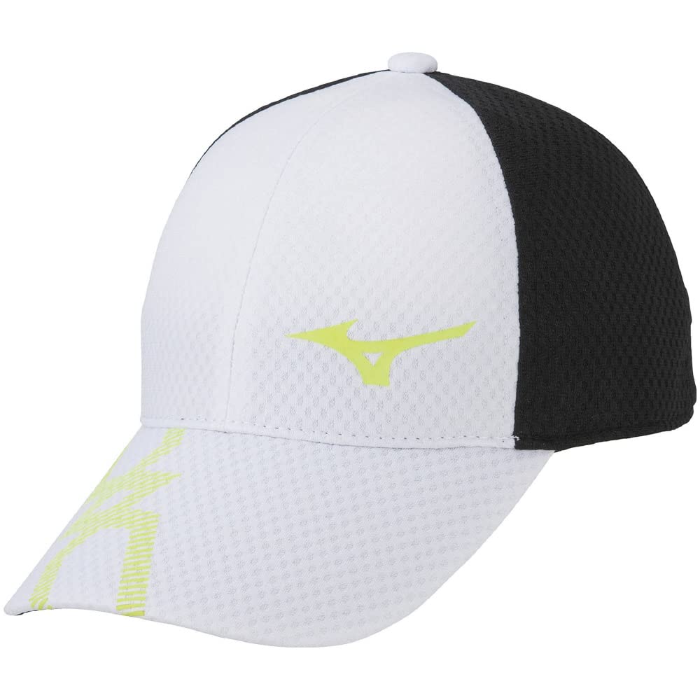 Mizuno Solar Cut MC Sports Size Junior Free Size Cap, Line, Hat, Cooling, UPF50+, Junior, 32JW2106, White,