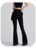 High-Waist Butt-Lifting Yoga Pants with Skirt Overlay for Women - Flared, Tight-Fitting, Anti-Exposure Fitness & Pilates Wear