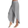 Women Yoga Pants Fashion Solid Color Ruffled Split Loose Trousers Lightweight Breathable Large Size Wide Leg Casual Pants