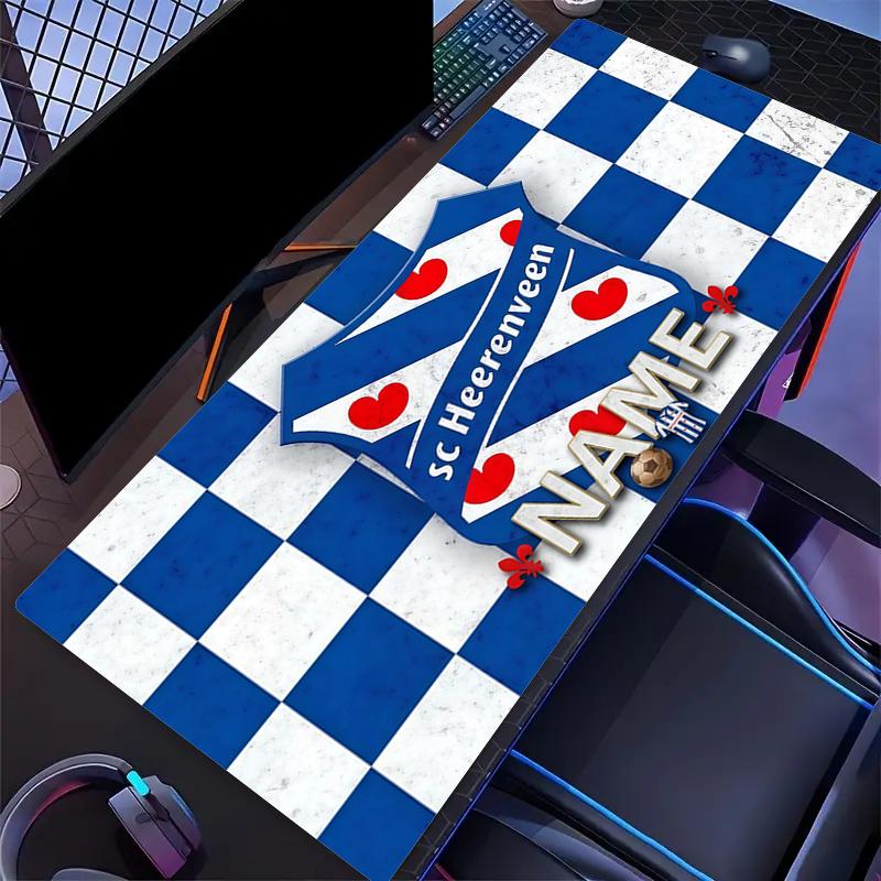 Custom Name,SC Heerenveen Mouse Pad, Large Gaming Desk Mat, Non-slip XXL Mousepad for Laptop & Tablet, Mini PC Playmat with Stitched Edges