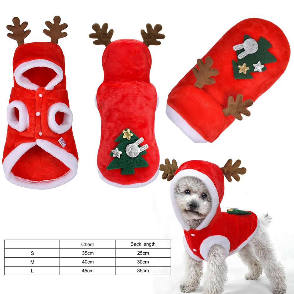 1PC Cat Christmas Clothes Winter Warm Pet Clothes for Small Dogs Elk Santa Claus Dog Cats Coat Hoodies Christmas Dogs Costume