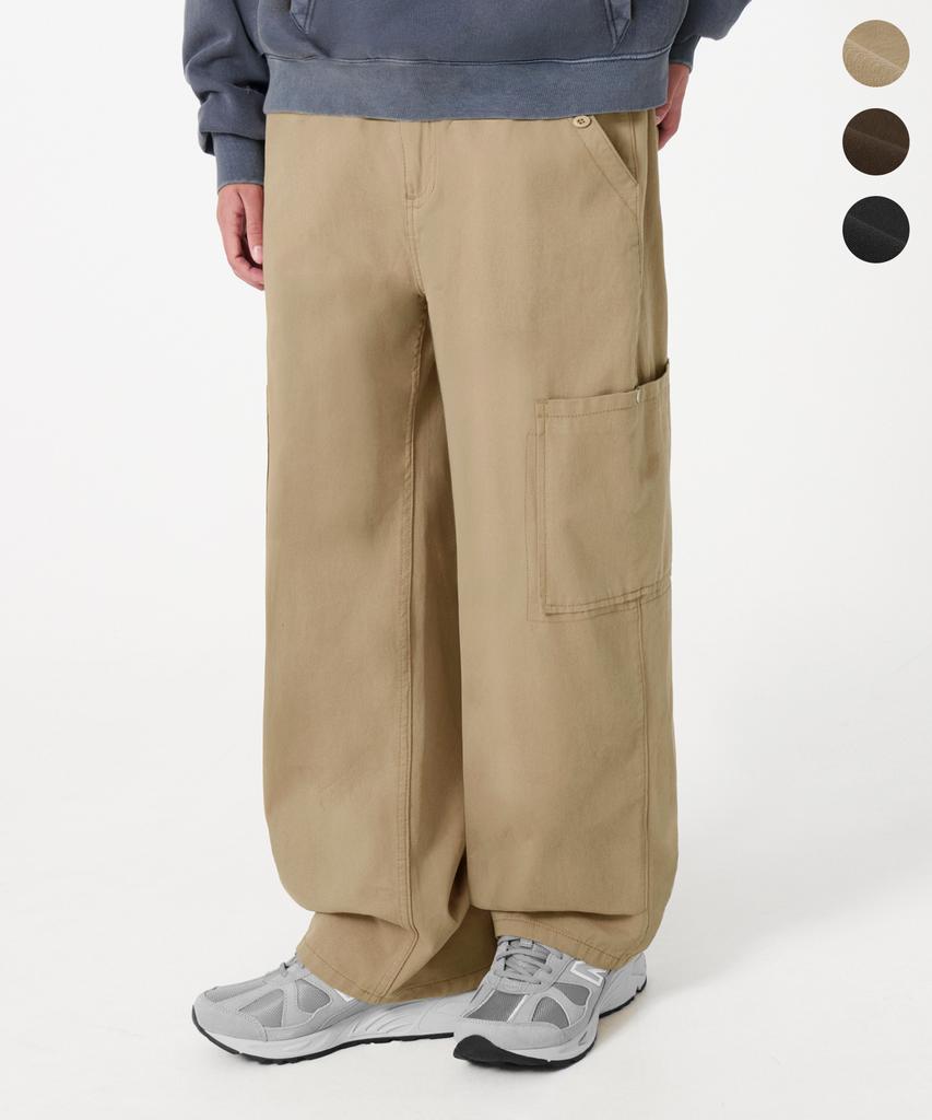 TRILLION Multi Cargo Semi-Wide Cotton Pants_3Color