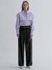 GRAYDATION Fold Detail Double-Pleated Wide Pants Black