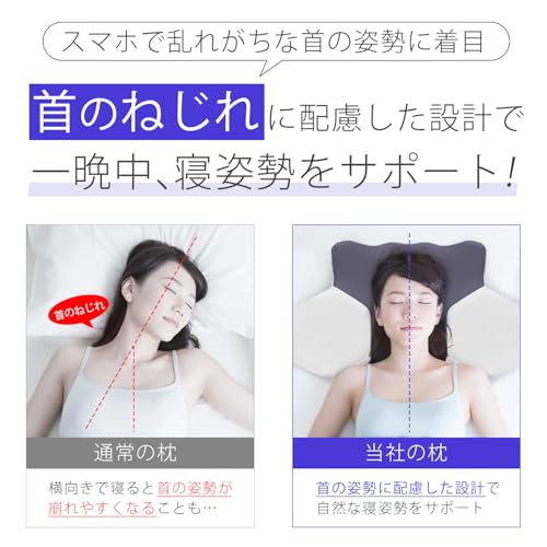 Smartphone Sleep Pillow and Guide Set, Neck Pillow, Firm, Side Sleeper, Neck and Shoulder Fit, Adult Body Improvement Plan