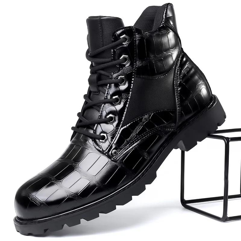 Autumn Winter Men Boots Comfortable Motorcycle Boots Men Footwear Rubber Ankle Boots Men Shoes Size 38-48