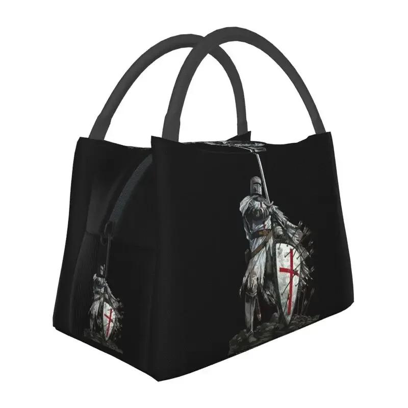 Flagge der Tempelritter Tragbare Lunchbox Kriegerkreuz Thermokühltasche Lebensmittelisoliert Lunchtasche Büro Arbeit Picknickbehälter