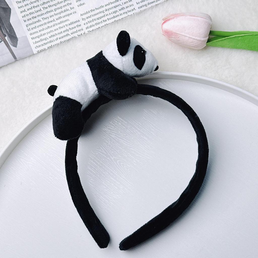 Adorable 2026 Panda Hair Accessory: Cute Round Headband & Funny Clip for Girly Wash Face Routine
