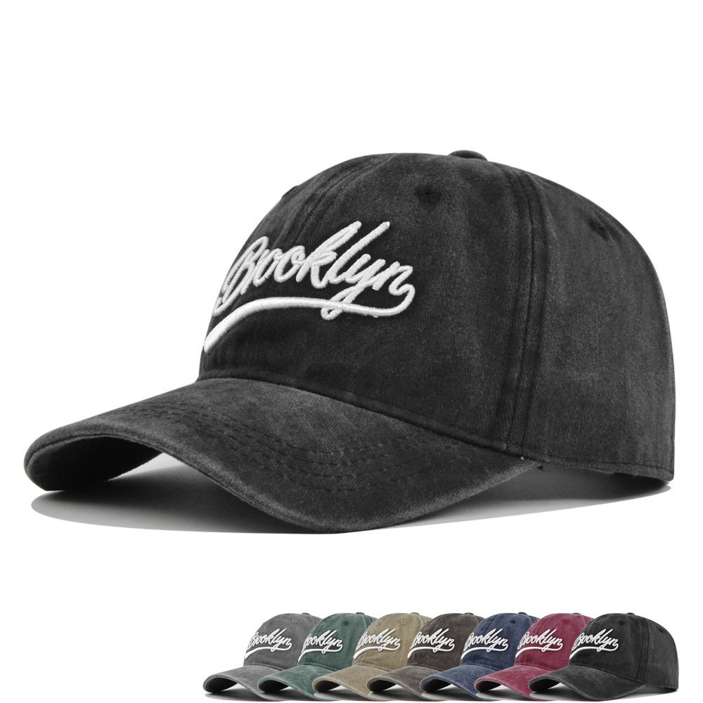 Yiran Bag Women's Brooklyn Baseball Caps Embroidery Breathable Retro Style Unisex Comfort Trendy Fashion Summer Hat Sun Protection Curved Brim 55-60Cm