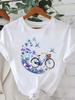 (Asian Size) T Shirt Sweet Flower W Cute 90s Tee Top Clothing Fashion Women Casual Printed Lady Female Graphic  Short Sleeve T-shirts