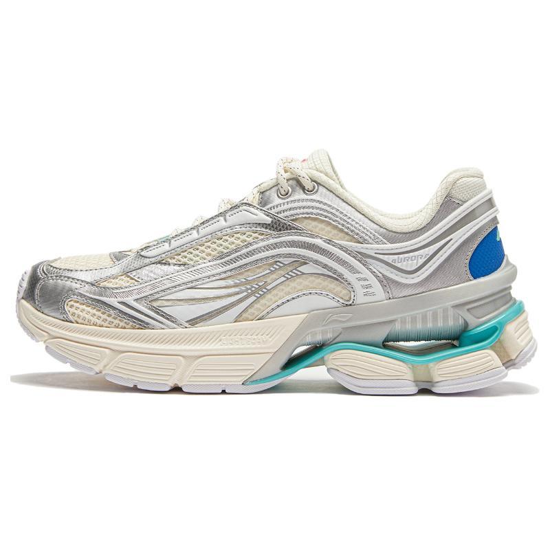 

Li Ning Aurora RENEW Cushioning Slip Resistant Abrasion Resistant Low top Casual Shoes Women s Silver White AGCU044-5 36