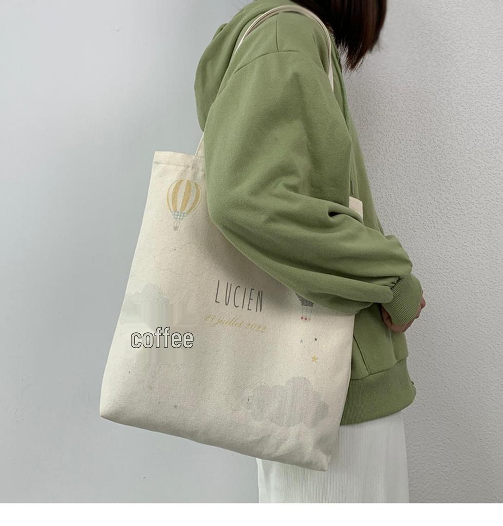 Spring/Summer Canvas Tote Bag: Japanese-Korean Style, Large Capacity, Versatile for Students and Everyday Use