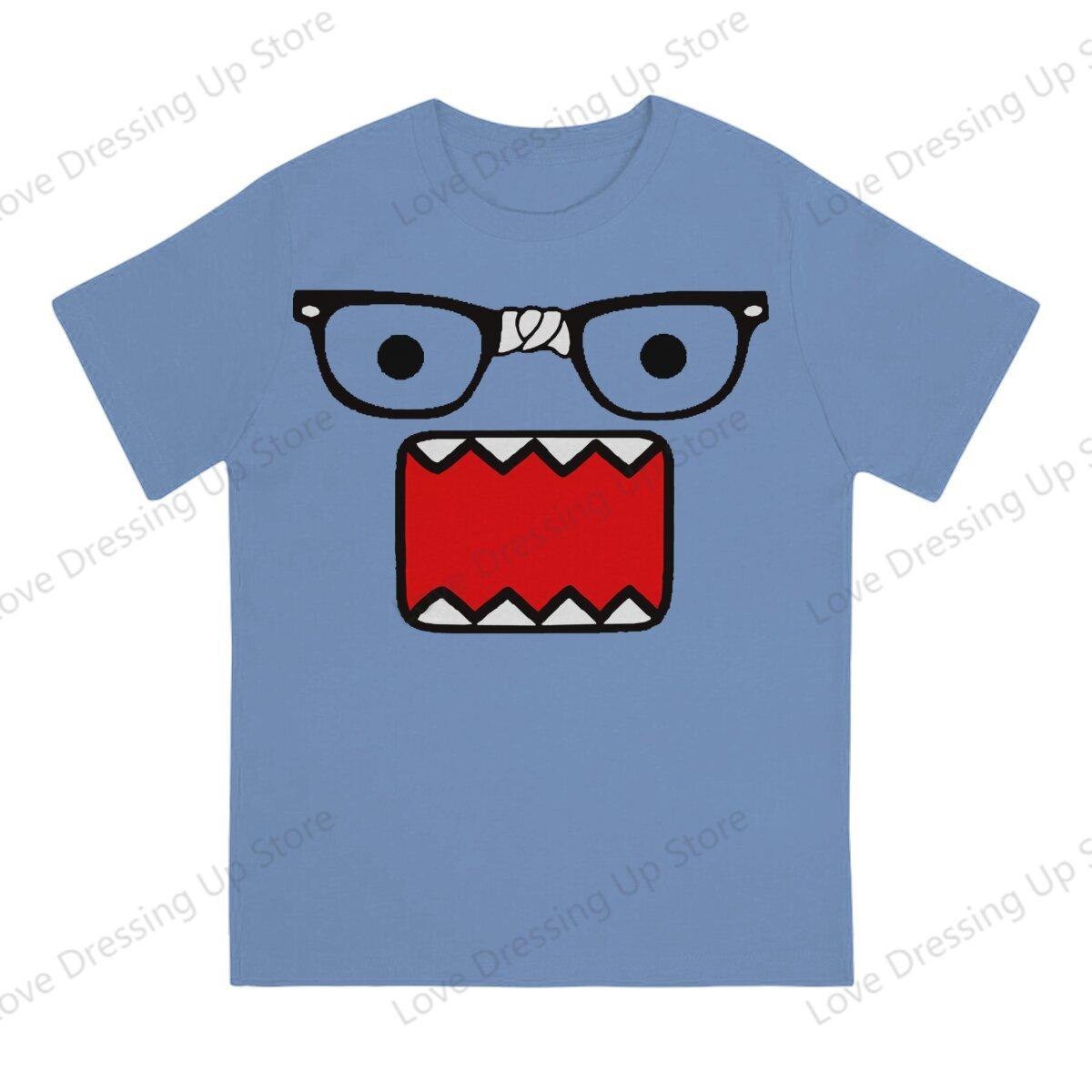 

Домо Кун друк Смішні короткі рукави футболки для чоловіків і жінок універсальні топи для пар XXXXXL середній синього кольору