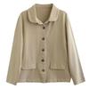 Autumn Blouse Women's Retro Literary Commuter Solid Color Loose Single-breasted Jacket