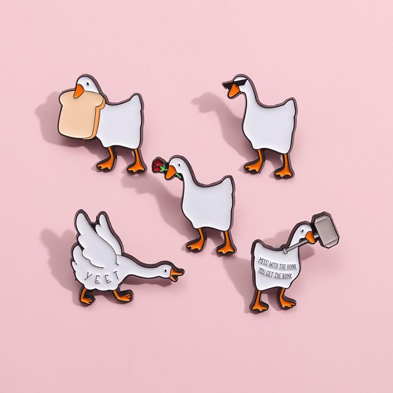 Design Adorable Animal Brooch Featuring Cute Cartoon Duck And Swan Styles For Unique Accessories Fashion