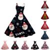 (Merry Christmas) Women's Casual Fashion Christmas Snowflake/Christmas Tree/Snowman Print Round Neck Retro Dress