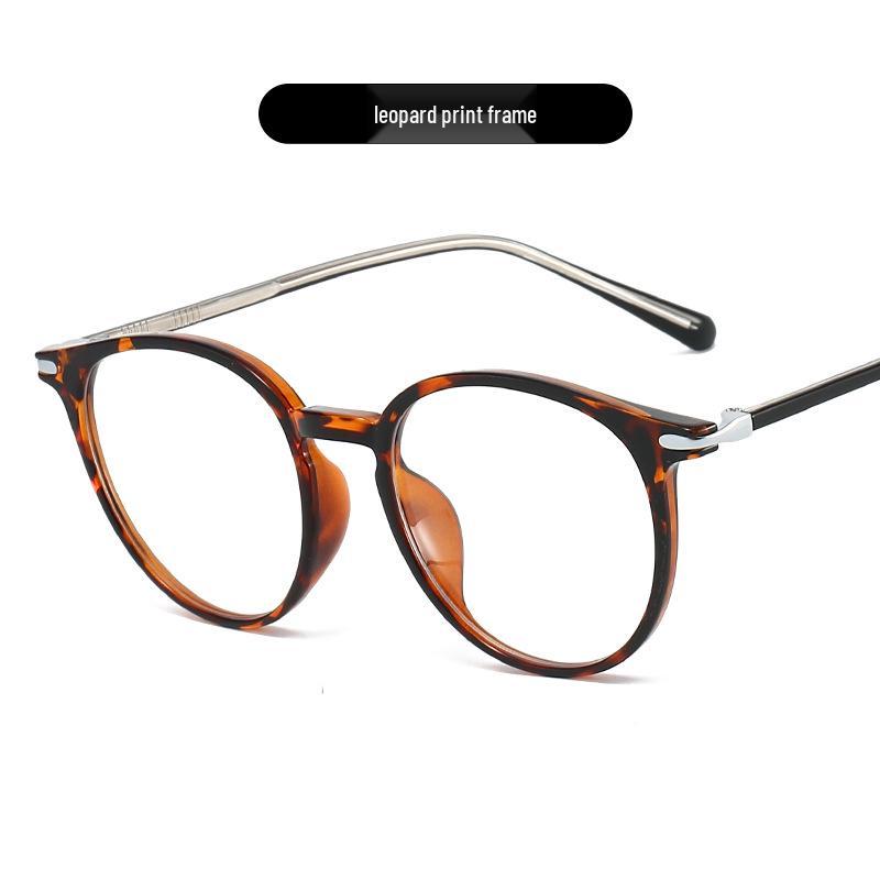 Korean Style TR90 Round Anti-Blue Light Glasses - Lightweight Retro Frame, Prescription-Compatible