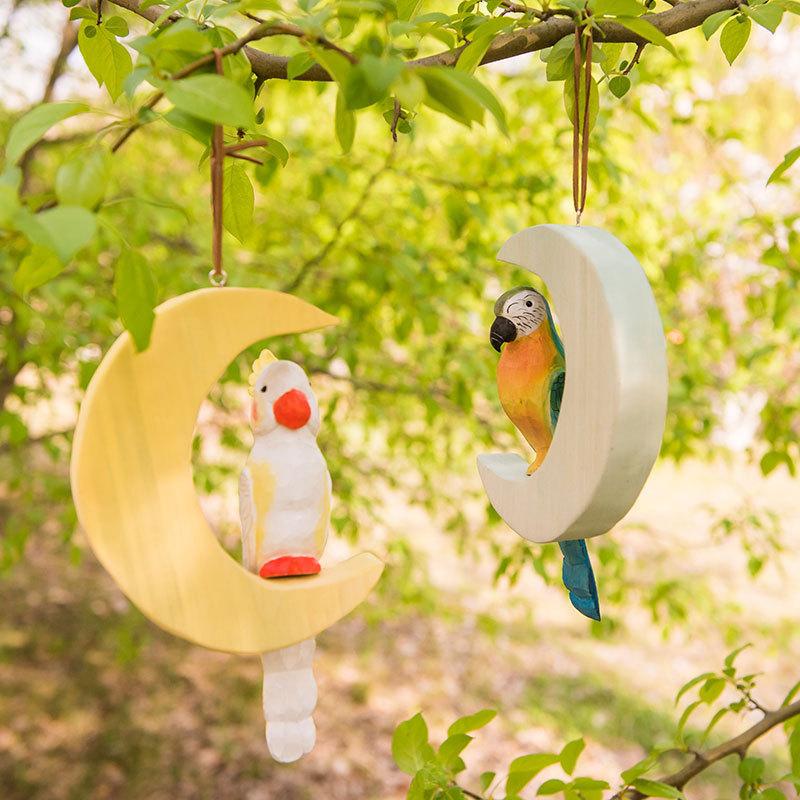 Holz Papageienfigur Tierdekoration Geschenk für Büro und Kinder
