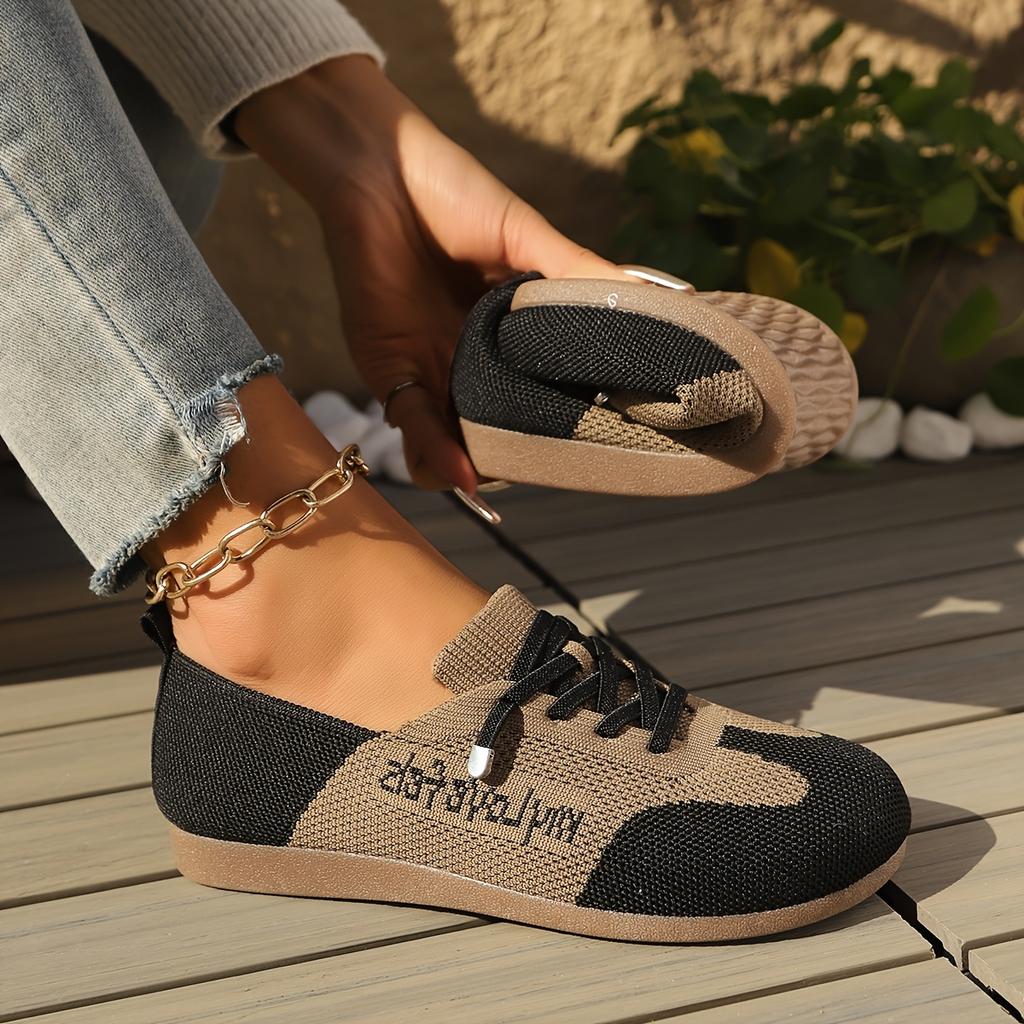 Women's Fall New Arrival Retro Breathable Slip-On Casual Shoes Color-Blocked Versatile Sneakers