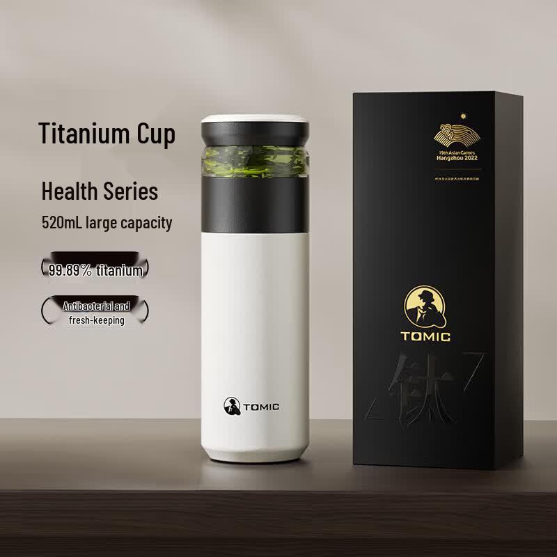 TOMIC 520ml Titanium-Lined Tea Infuser Thermos Mug