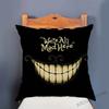 18" Alice In Wonderland Mad Hatter Cheshire Cat Children Fairy Tale Home Decoration Throw Pillow Case Cotton Linen Cushion Cover