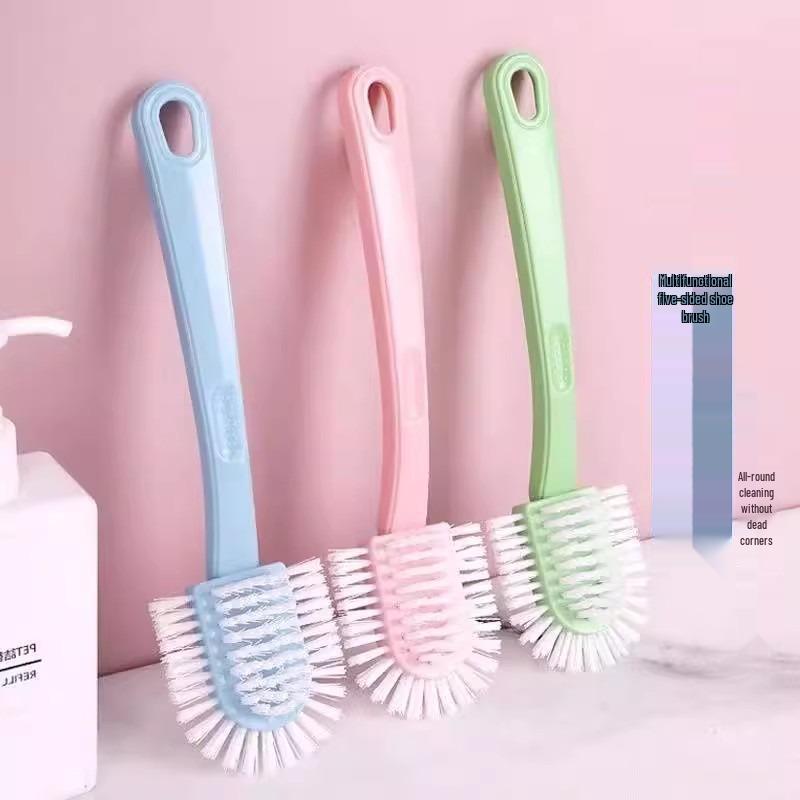 Five-Sided Stiff Bristle Shoe Brush: Gentle, Damage-Free Cleaning Tool for Shoes & Clothes.