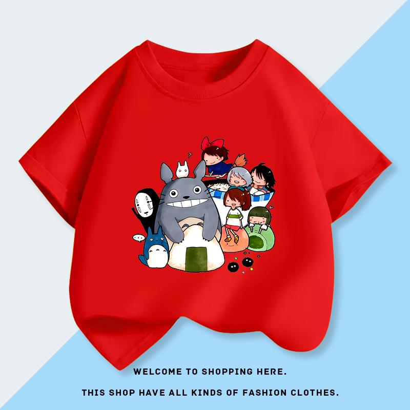 Summer New Baby Clothes and Children's Clothing Totoro Short-sleeved T-shirts for Boys and Girls Pure Children's Tops