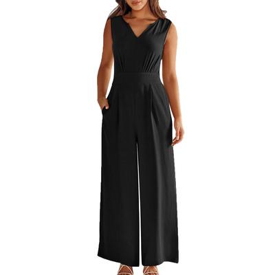 Sleeveless Jumpsuits Casual Fashion  Jumpsuit  Wide Leg Loose  Pants