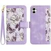 For Samsung Galaxy A06 4G Case PU Leather Floral Phone Cover with Card Slots