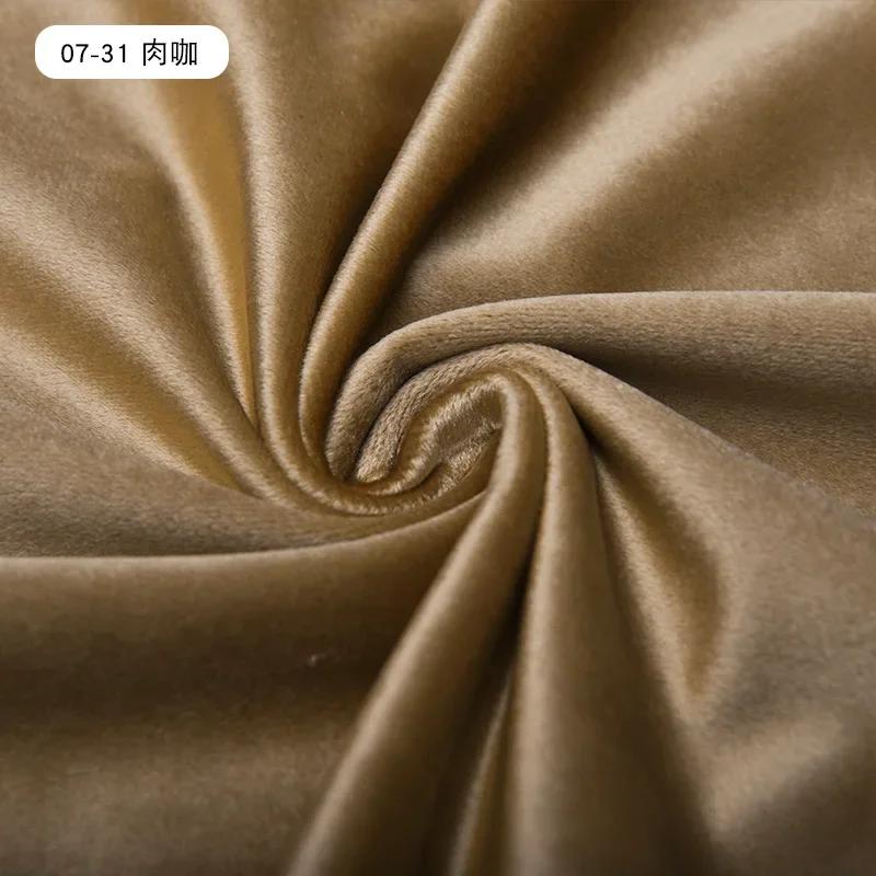 High Quality Thickend Velvet Fabric Soft By The Meter for Sofa Covers Pillowcases Curtain Sewing Velour Cloth Anti-wrinkle Blue