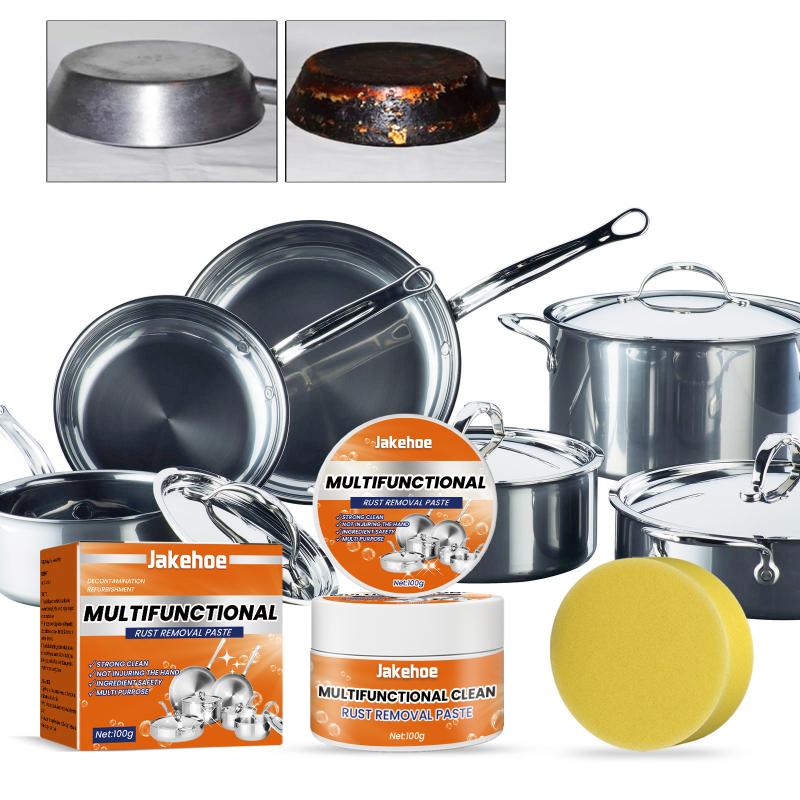 Pasta Detergente per Acciaio Inossidabile Sgrassatore Potente Rimuove Macchie Ostinate da Piano Cottura Pareti Utensili da Cucina