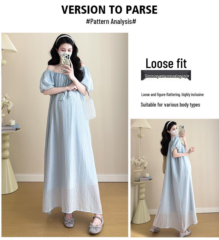 2026 Stylish Mid-Length Loose Maternity Dress for Summer Outings
