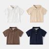 Summer Children's Clothing Children's Polo Shirt Short Sleeve T-shirt Top Cotton Irregular Boy Lapel Clothes Baby Boy