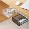 Transparent Adhesive Under-Desk Drawer Storage Box for Office Desks