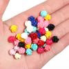 10Pcs/Lot Resin Beads 6 8 10 12 15mm Colorful Rose Shape Hole Size 1.5mm Beads For Charm Jewelry Making Diy Bracelet Necklace