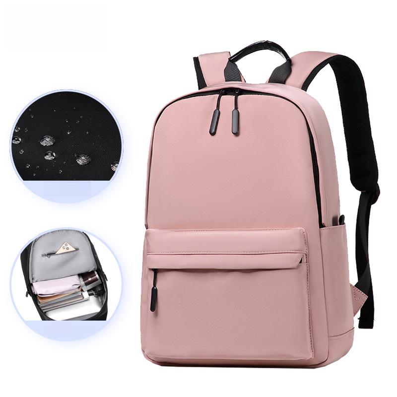 

Модный тренд Мужской рюкзак Высококлассное ощущение 14-дюймовый Легкий Повседневный Женский рюкзак Студенческий Водонепроницаемый рюкзак розовый