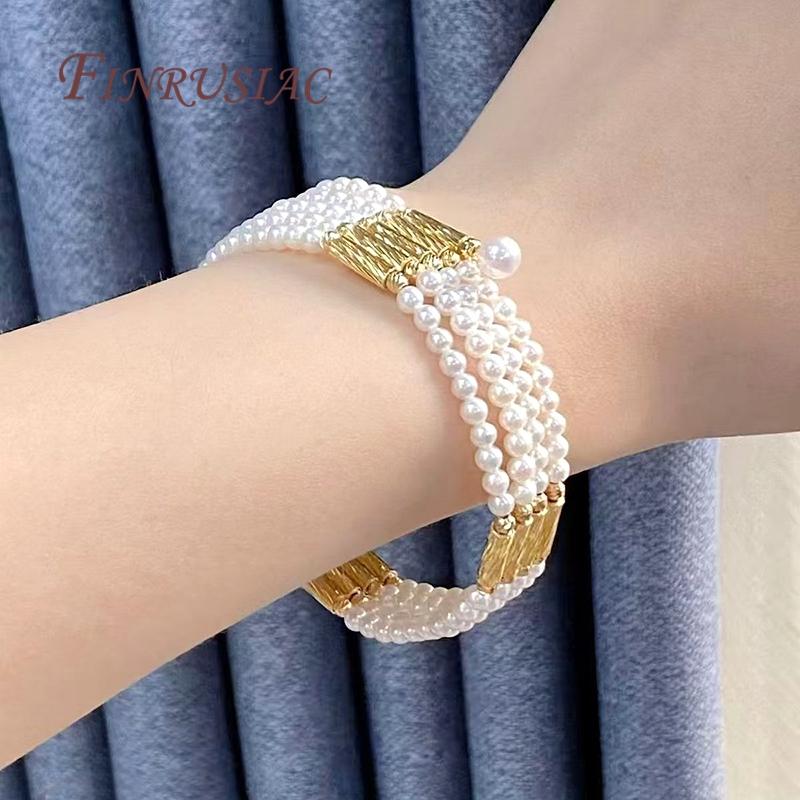 4x10mm 18K Gold Plated Magnetic Tube Beads For Jewelry,Multiple Rows Pearl Necklace Making DIY Accessories,Bracelet Spacer Beads