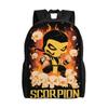 Cartoon Scorpion Mortal Kombat Backpack for Men Women Casual Student Daypack Laptop Canvas Bags Gift