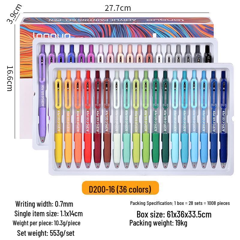 90-Color Blue Fruit Acrylic Paint Pen, 0.7mm Large Capacity Hand-Press Student Journal Marker