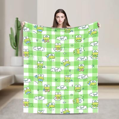 Superweiche Decke Kinder Erwachsene Reise Keroppis Überwurf Niedlicher Frosch Flanell Tagesdecke Für Sofa Stuhl Neuheit Schlafsofa Abdeckung